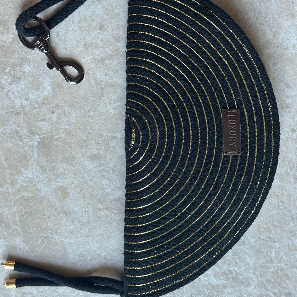 Black & Gold Semi-Circle Wristlet Bag